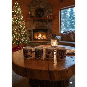 Full Set Of 4 Certified Intl Corp Betty Whitaker 12 Days Of Christmas Mugs EUC